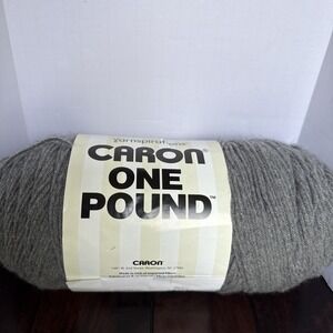 Caron One Pound Acrylic Worsted Weight Yarn Medium Gray Mix